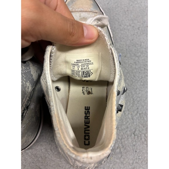 Converse Chuck Taylor All Star High Top Sneakers Men's Size‎ 11 Silver Metallic - Picture 12 of 15